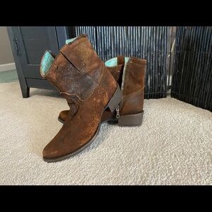 Brown Leather Ankle Boots lamb by corral